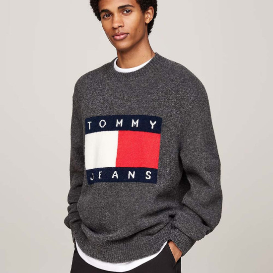 Tommy Hilfiger Ανδρική πλεκτή μπλούζα Regular Melange Flag Sweater